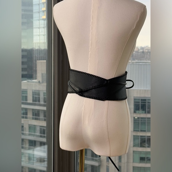 🆕 BRONX & BANCO 🧿 NWOT Briana Faux Leather Tie-Around Belt, Black - Picture 7 of 16